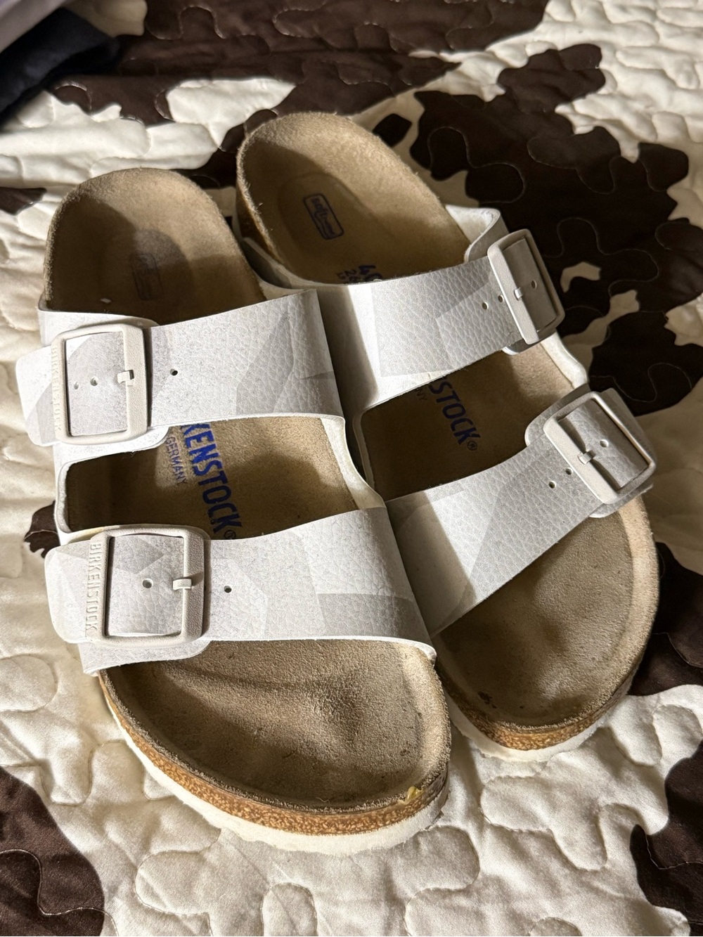 Birkenstock White Two-Strap Arizona Sandals